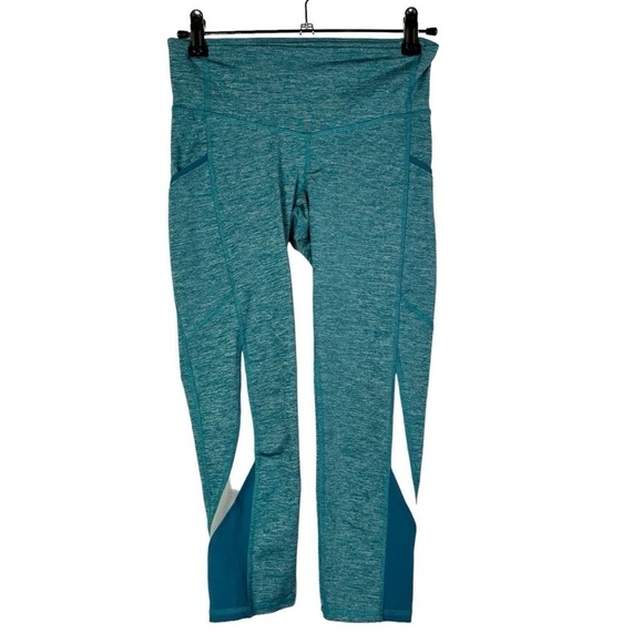 Champion C9 Teal Blue Cropped Mesh Athletic Leggings XS - Picture 1 of 3